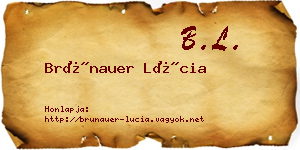 Brünauer Lúcia névjegykártya